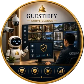Guestiefy Surveillance — multi-camera live view wall with alerts and event history